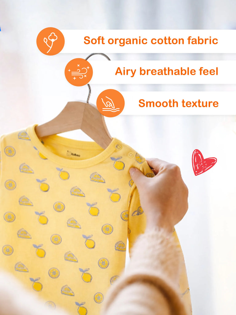 Organic Cotton Baby T-Shirt & Pyjama Set Pack of 2 – cherry & Lemon Print Full Sleeve