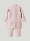 Kidbea Boys Ethnic Wear Set | Kurta Pajama with Stylish Nehru Jacket | Festive Traditional Outfit for Kids | Dusty Pink