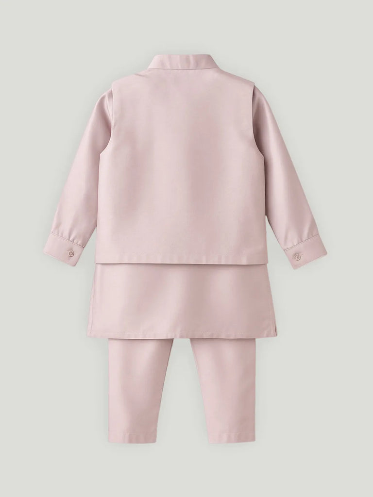 Boys Ethnic Wear Set | Kurta Pajama with Stylish Nehru Jacket | Festive Traditional Outfit for Kids | Dusty Pink