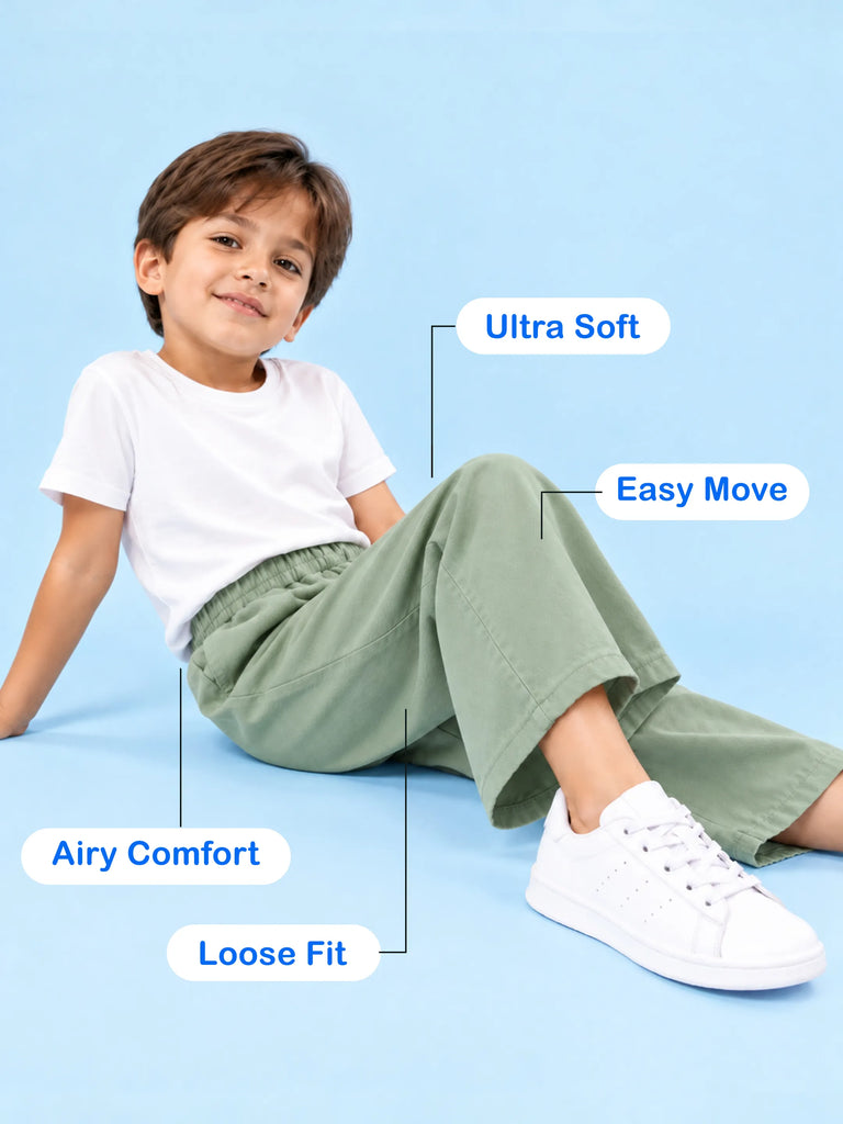 Boys Cotton Wide-Leg Pants – Comfortable Everyday Bottomwear