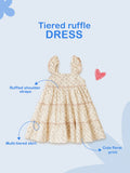 Girls Sleeveless Ruffle Floral Dress | Organic Cotton Summer Frock