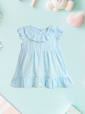 Light Linen Girls Dress Set | Pack of 3 (Rust, Sky Blue & Mustard Yellow)