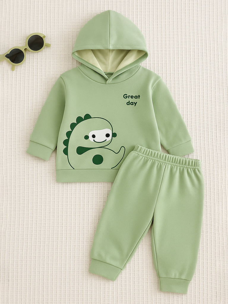 Baby organic  cotton Winter Set | Cute Dinosaur Hoodie & Pant