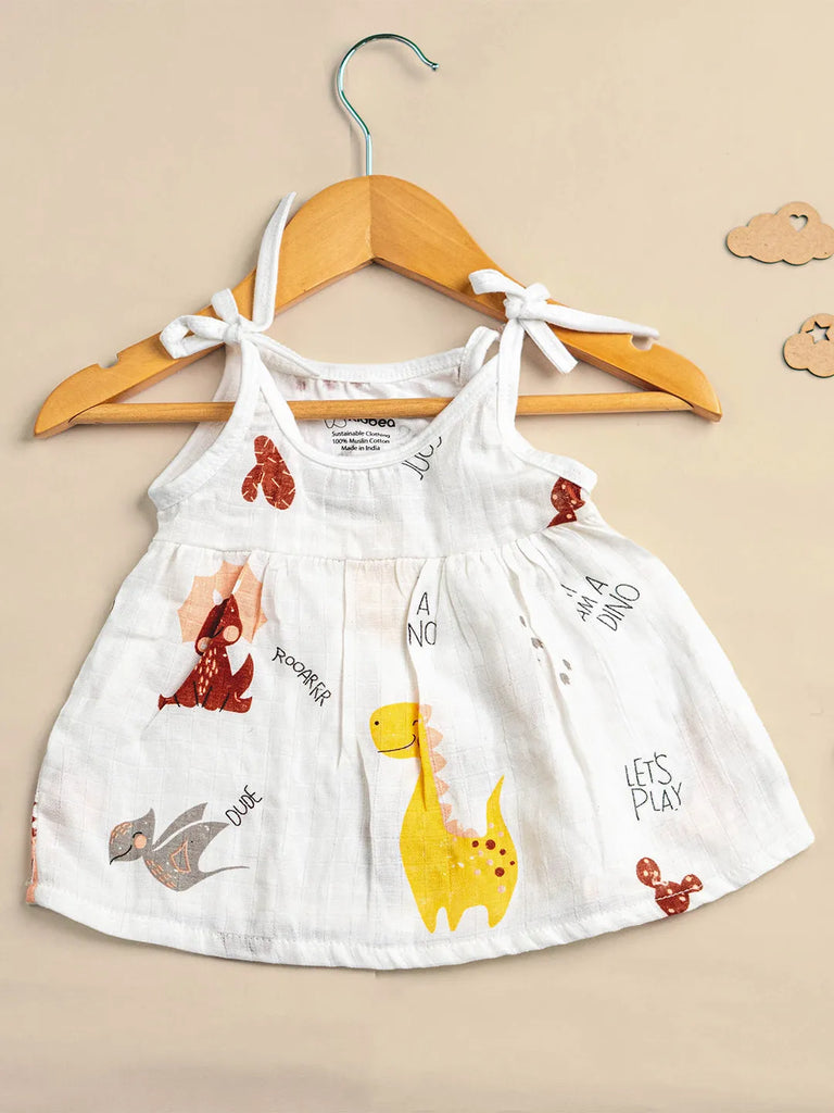 Premium Extra Soft Muslin Baby Girls Frock | Cute Animal Prints