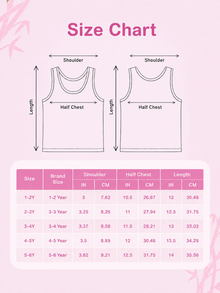 BambooTEC™ Bamboo Kids Vest Pack of 3 – Pink, Blue & Lavender Sleeveless Vests