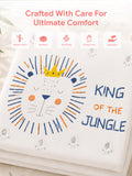 Bamboo Fabric King of the Jungle Print Baby Blanket | Ultra Soft Swaddle Blanket | 110 × 110 cm