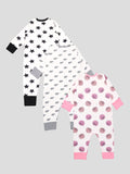 Kidbea 100% Organic Cotton Romper Bodysuit Jumpsuit Combo 3 Designs Colorstar elephant flower Printed