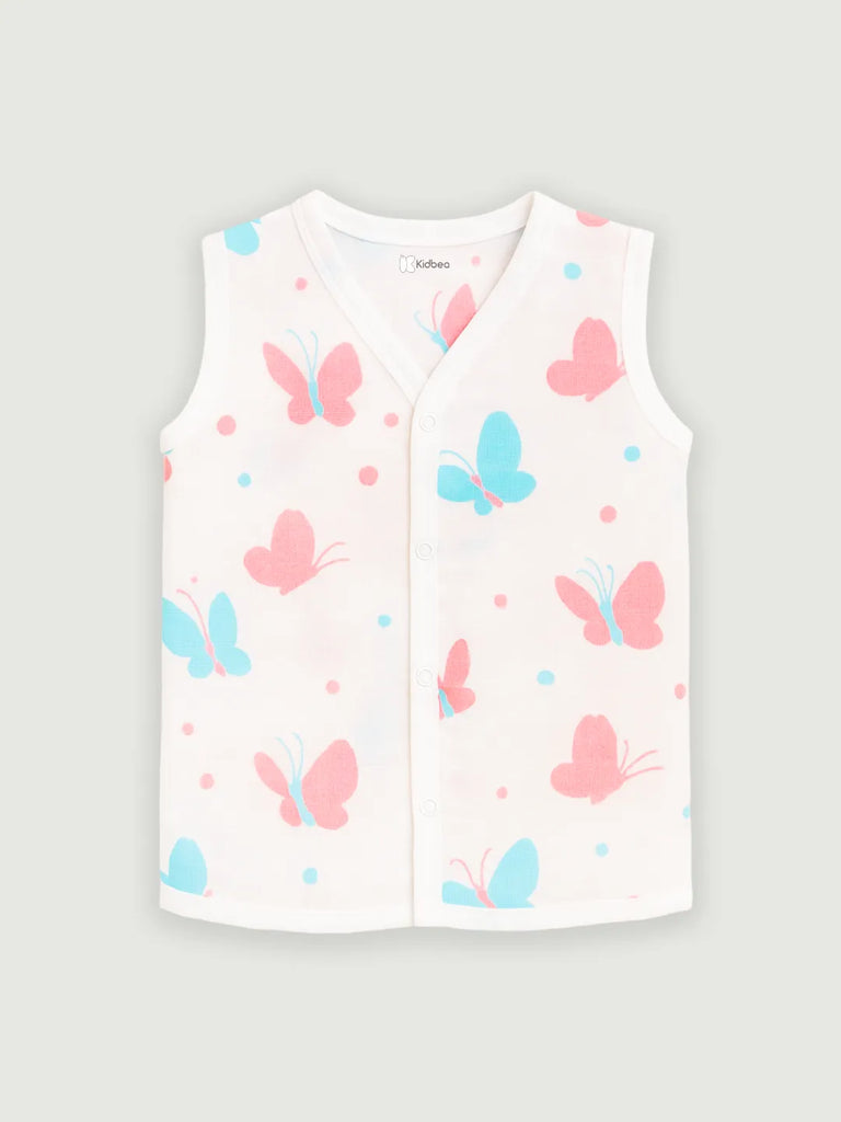 Premium Extra Soft Muslin Baby Jhabla | Cute Butterfly Print