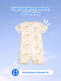 Baby Unisex Dog Print Romper with Ruffle Sleeves