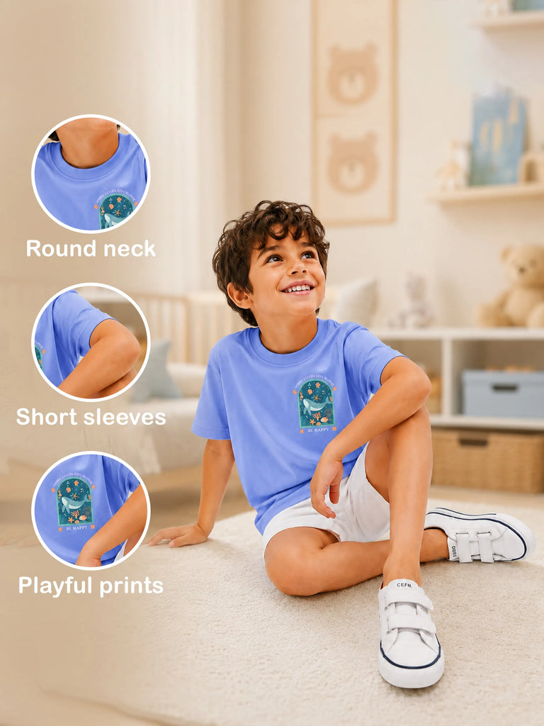 Bamboo Fabric Girls Half Sleeve T-Shirt Pack of 2 – Sweet Treats & Whale Graphic Print Soft Summer Tee Set