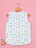 BambooTEC™ Bamboo Muslin Baby Jhabla – Rocket & Star Print