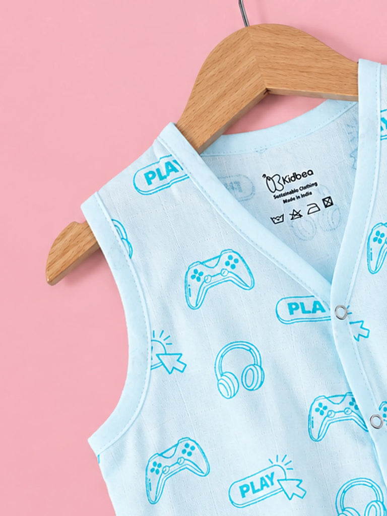 BambooTEC™ Bamboo Muslin Baby Jhabla – Gaming Print