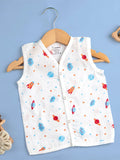 Premium Extra Soft Muslin Baby Jhabla | Cute Space Print