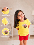 Bamboo Fabric Girls Half Sleeve T-Shirt Pack of 2 – Girls Rule & Donut Graphic Print Soft Summer Tee Set