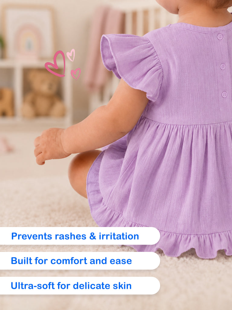 Light Organic Cotton Lavender Angel Frock | Elegant & Comfortable