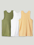 Bamboo Vest for Kids Pack of 3 (Olive Green& White & Peach) – Soft, Breathable & innerwear