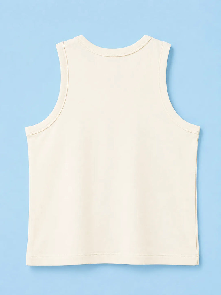 BambooTEC™ Boys Bamboo Fabric Off White Solid Vest