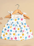 Premium Extra Soft Muslin Baby Girls Frock | Cute Star Print