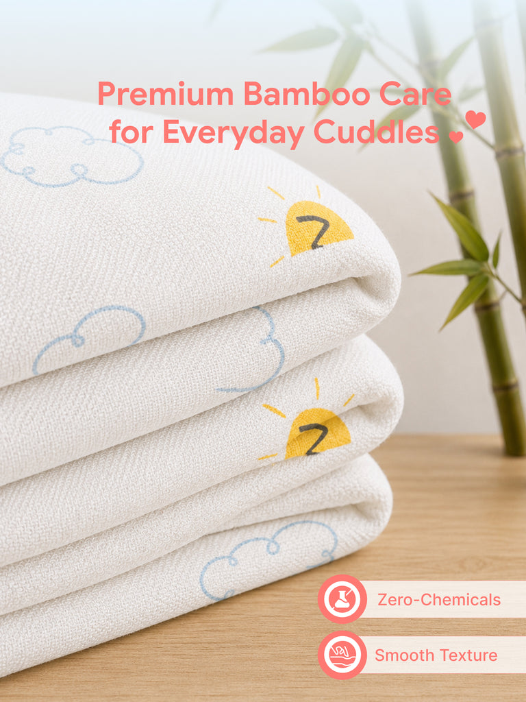 Bamboo Fabric Little One Elephant Print Baby Blanket | Ultra Soft Swaddle Blanket | 110 × 110 cm