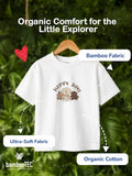 Unisex Bamboo Fabric White Happy Days Print Oversized T-Shirt