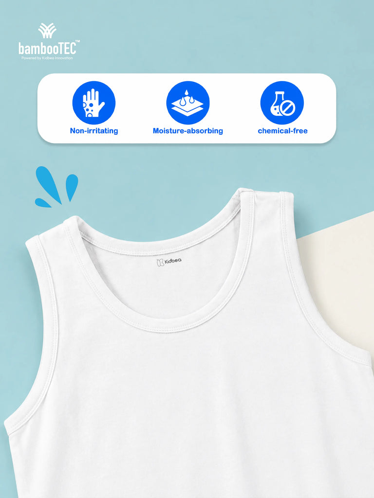 BambooTEC™ Boys Bamboo Fabric White Solid Vest