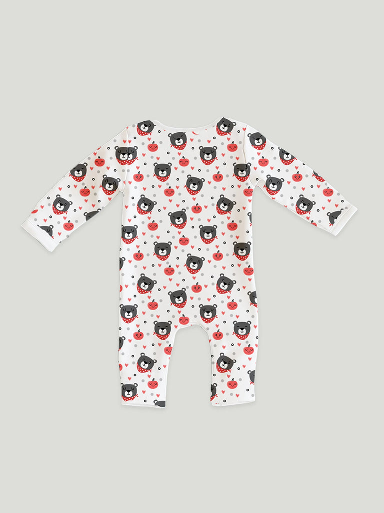 100% Organic Cotton Romper Pack – Leaf & Bear Designs, Grey with Pink & Green, Full Sleeves