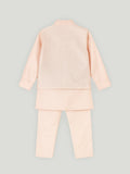 Kidbea Boys Ethnic Wear Set | Kurta Pajama with Stylish Nehru Jacket | Festive Traditional Outfit for Kids | Peach