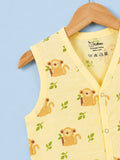 BambooTEC™ Bamboo Muslin Baby Jhabla – Monkey & Leaf Print