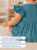 Light Organic Cotton Charming Teal Frock | Elegant & Comfortable