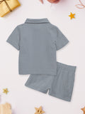 Light Linen Shirt & Pant Grey Co-ord Set
