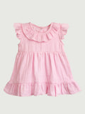 Light  Organic cotton  Charming Pink & Sky Blue Girls Frock Combo | Stylish Pink & Blue Dresses for Girls