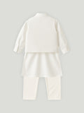 Kidbea Boys Ethnic Wear Set | Kurta Pajama with Stylish Nehru Jacket | Festive Traditional Outfit for Kids | Cream