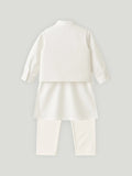 Kidbea Boys Ethnic Wear Set | Kurta Pajama with Stylish Nehru Jacket | Festive Traditional Outfit for Kids | Cream