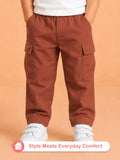 Unisex Brown Cotton Kids Cargo Shorts – Comfortable Everyday Bottomwear