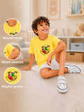 Bamboo Fabric Unisex Kids Half Sleeve T-Shirt Pack of 2 – Beach & Skateboard Graphic Print Soft Summer Tee Set
