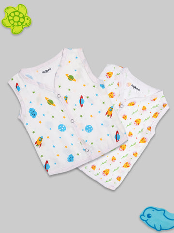 Kidbea Muslin Cotton Jhablas | Space & Cute Chick  | Assorted | Print May Vary