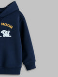 Unisex Navy Blue Hoodie – Better Together Dog Print Full-Sleeve Hoodie