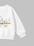 Unisex White Sweatshirt – Meow Cat Print Full-Sleeve Sweatshirt