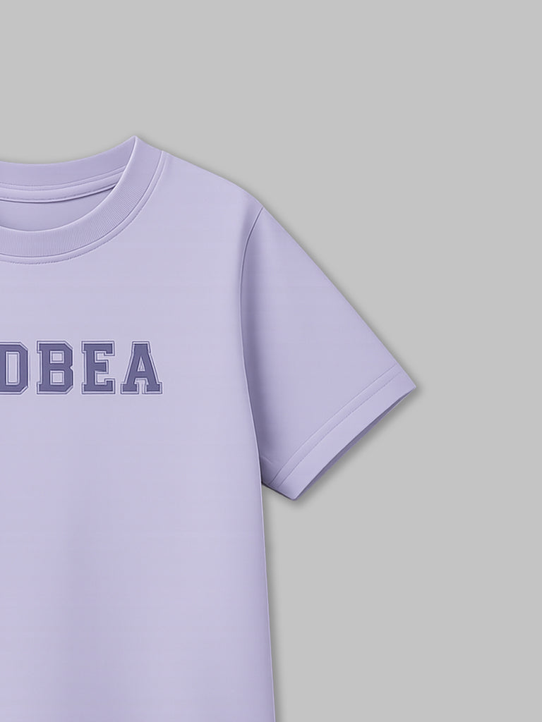 Light Organic Cotton Lavender Round Neck Graphic Print Half Sleeve T-Shirt | Unisex