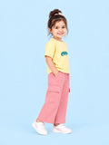 Unisex Cotton Co-Ord Set – Yellow Crocodile T-Shirt & Pink Cargo Pants