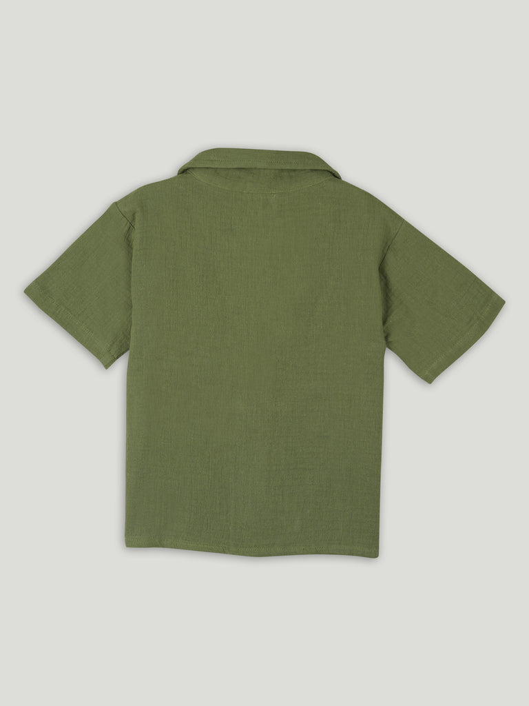 Light  Organic cotton  Shirt & Pant Dark Green Co-ord Set