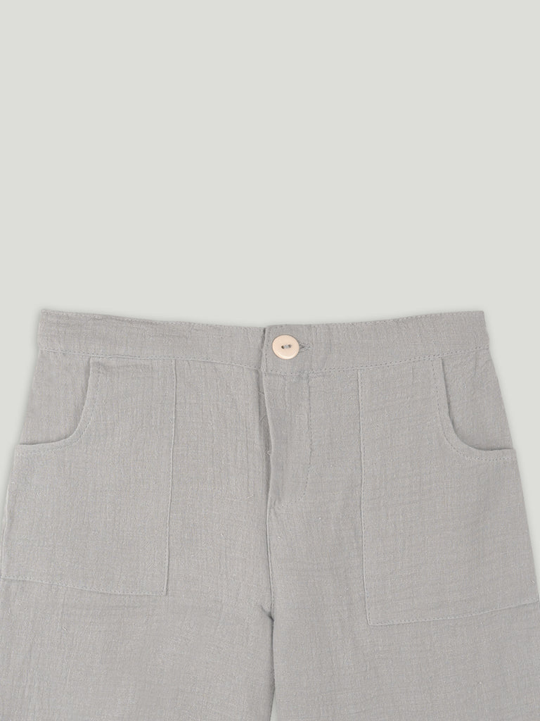 Light  Organic cotton  Shirt & Pant Grey Co-ord Set