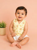 BambooTEC™ Bamboo Muslin Baby Jhabla Pack of 5 – Crayon, Monkey, Travel, Giraffe & Magic Prints