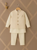 Boys Ethnic Wear Set | Kurta Pajama with Stylish Nehru Jacket | Festive Traditional Outfit for Kids | White