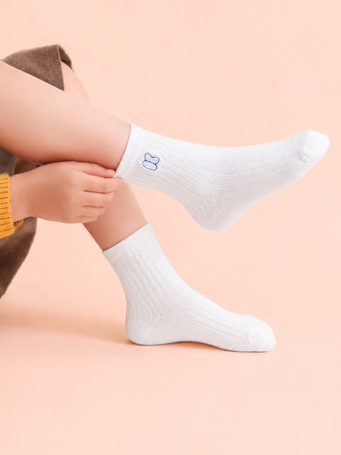 Bamboo Fabric Kids Ribbed Crew Socks