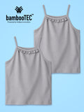 BambooTEC™ Girls Camisole Pack of 2 – Grey Ruffle Strap Tops
