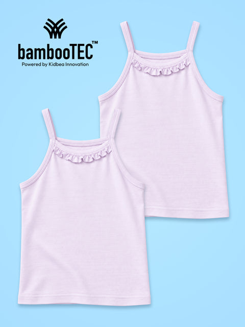 BambooTEC™ Girls Camisole Pack of 2 – Lavender Ruffle Strap Tops