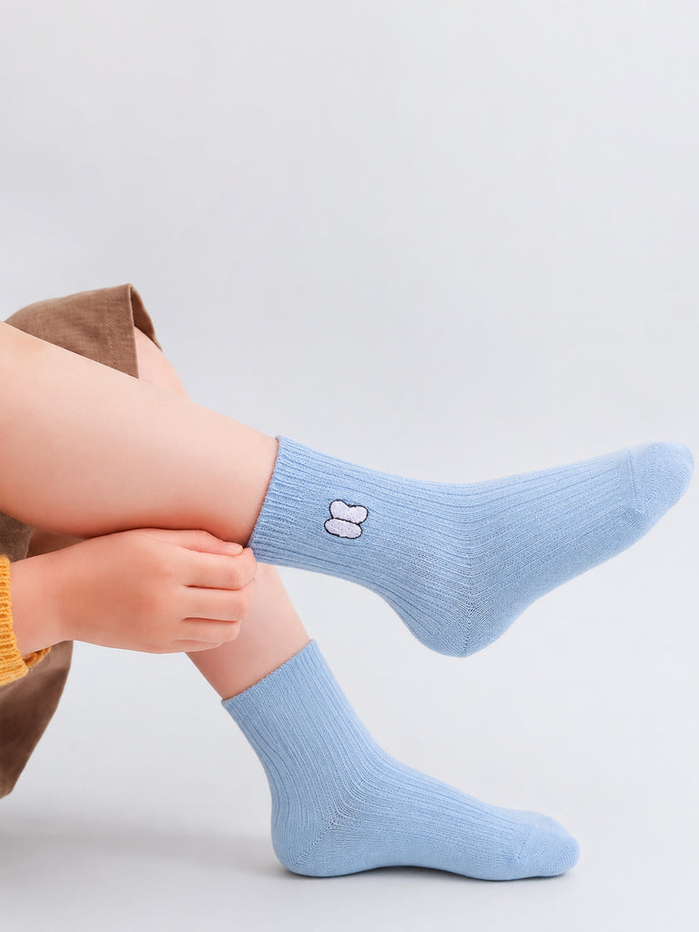 Bamboo Fabric Kids Ribbed Crew Socks