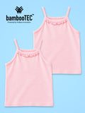 BambooTEC™ Girls Camisole Pack of 2 – Pink Ruffle Strap Tops