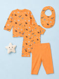 Organic Cotton Baby Gift Set – Football Print T-Shirt, Pyjama, Half Romper & Bib for 0–18 Months (4 Piece Set)